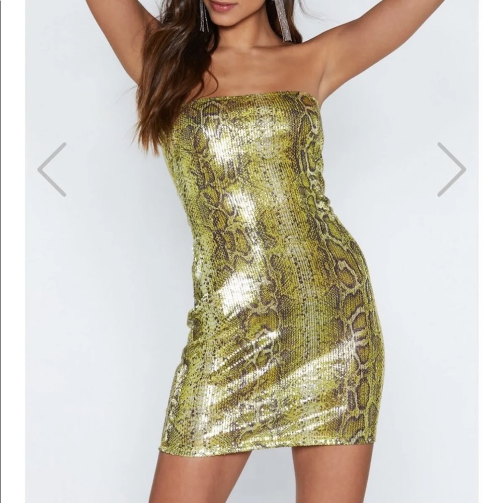 Sequin snakeskin dress